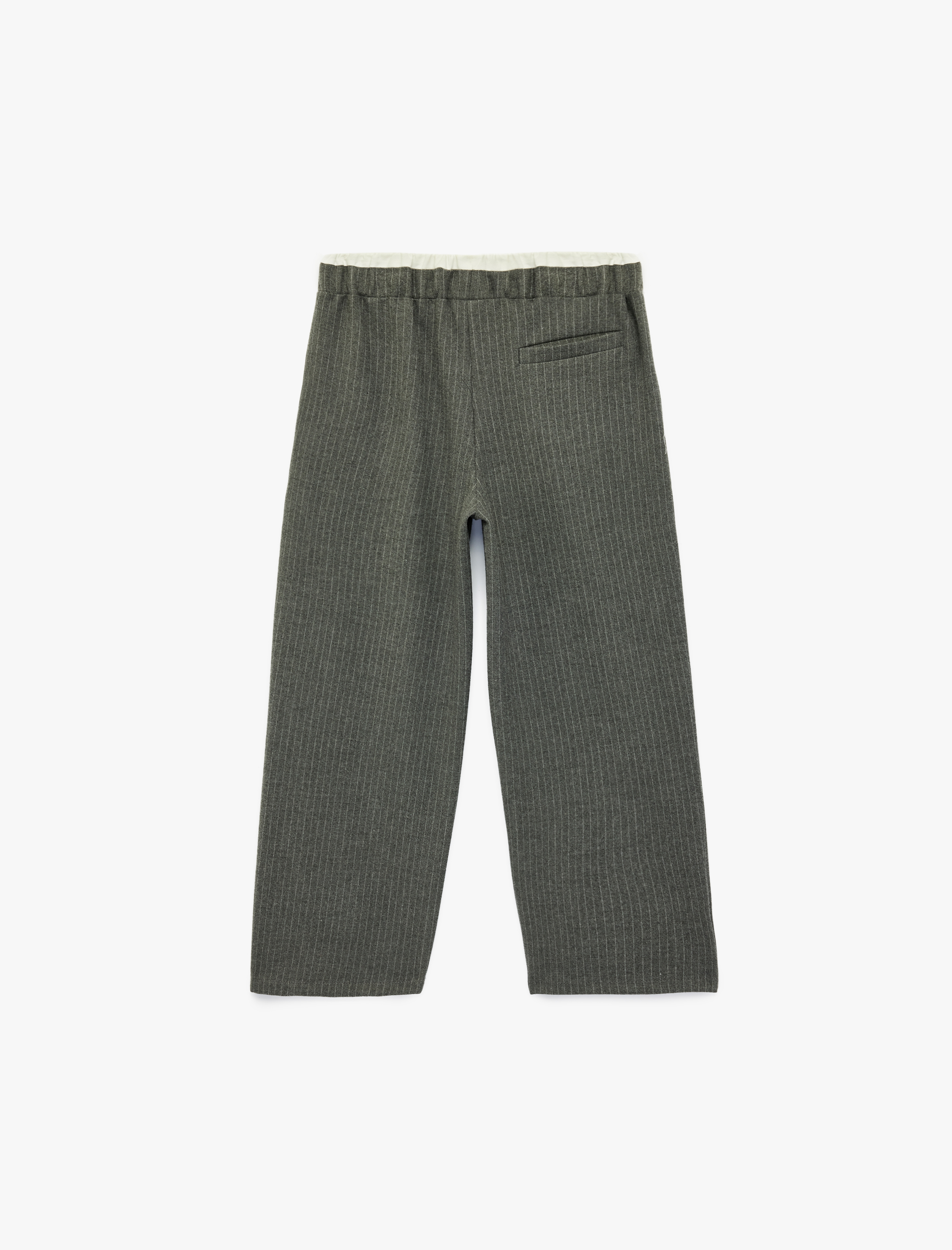  Kız Çocuk Beli Lastikli Geniş Paça Çizgili Pantolon