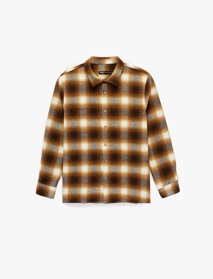  Regular Fit Uzun Kollu Klasik Yaka Oduncu Gömleği