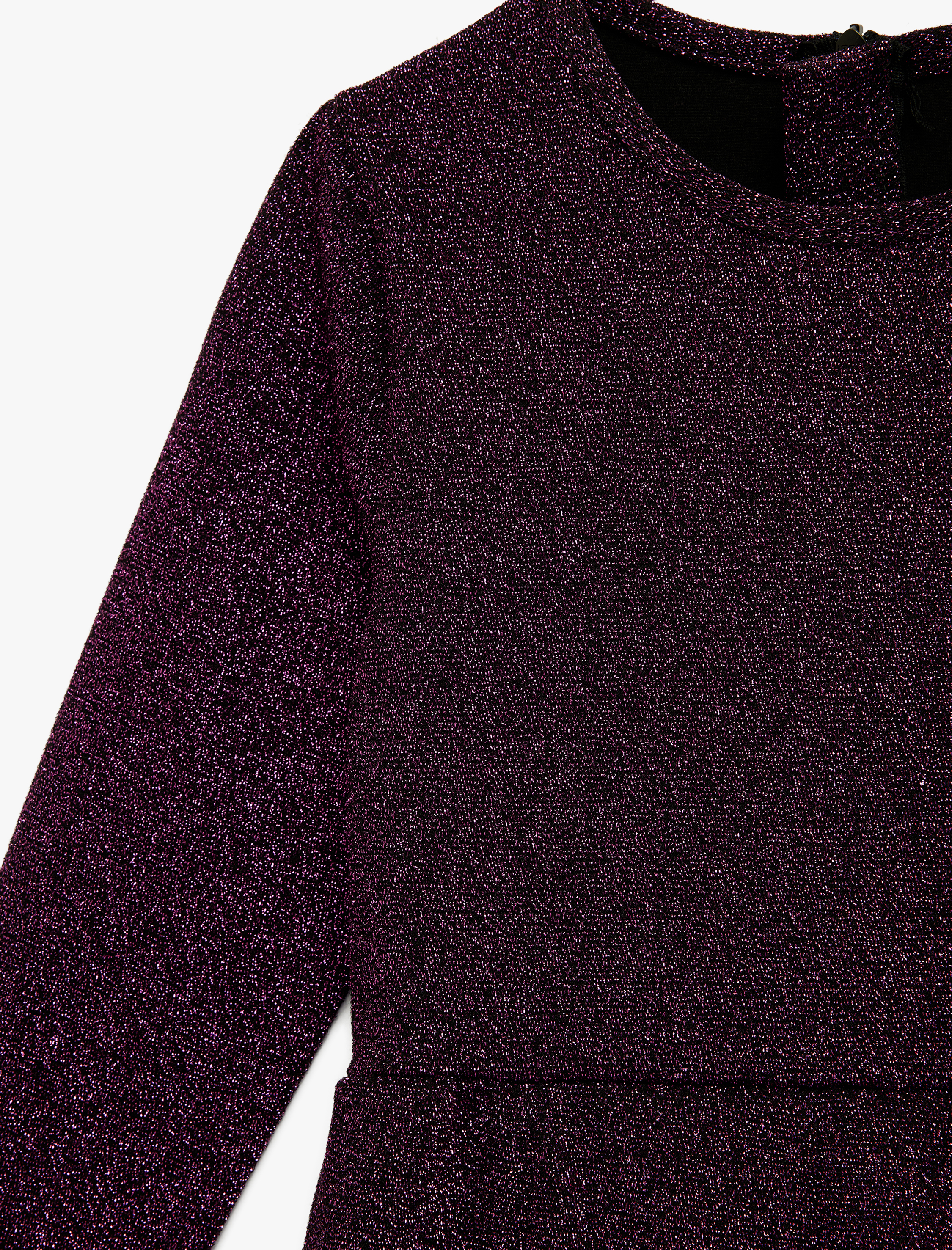  Kız Çocuk Sim Detaylı Uzun Kollu Bisiklet Yaka Elbise