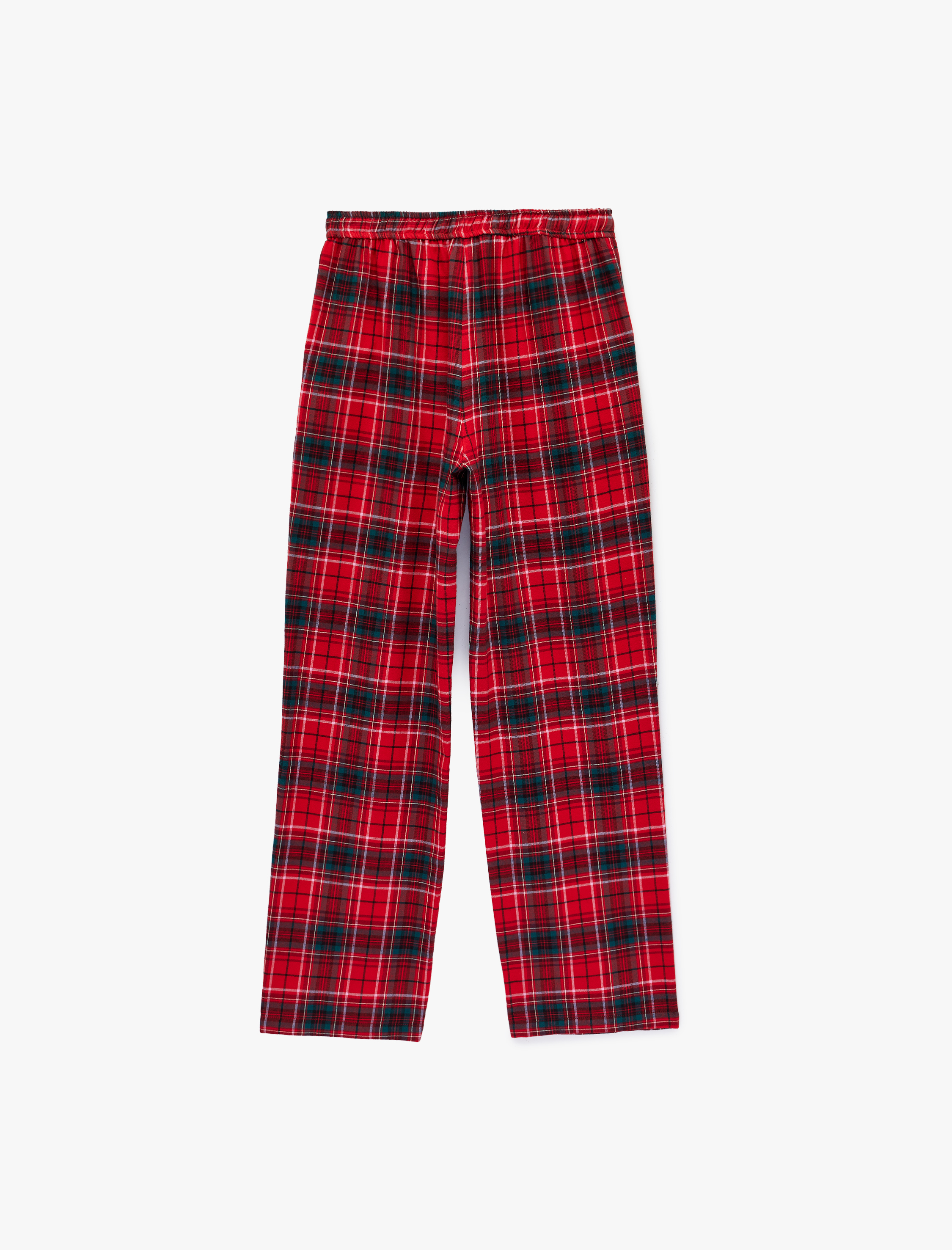   Pamuklu Cepli Ekoseli Pijama Altı