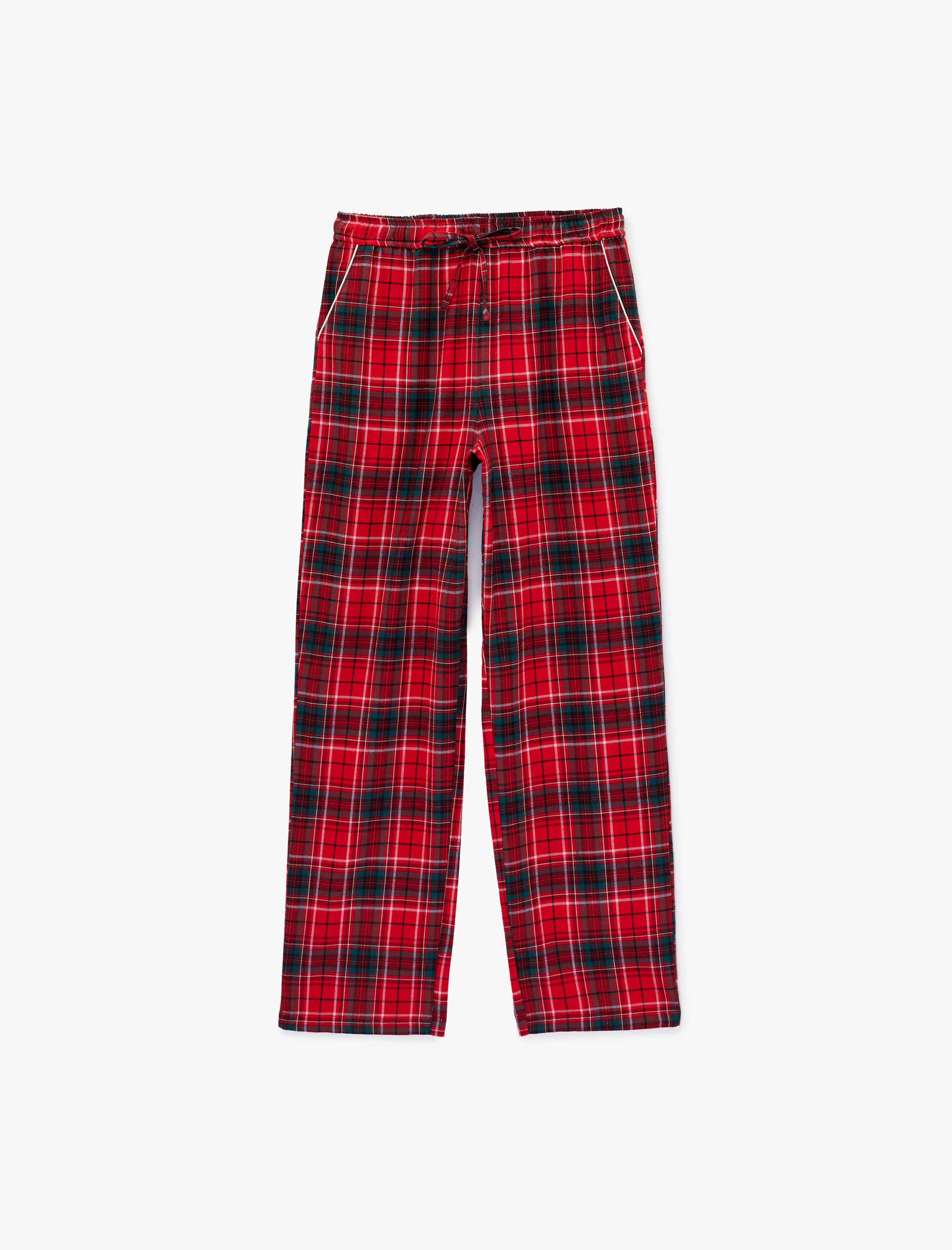   Pamuklu Cepli Ekoseli Pijama Altı