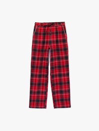 Pamuklu Cepli Ekoseli Pijama Altı