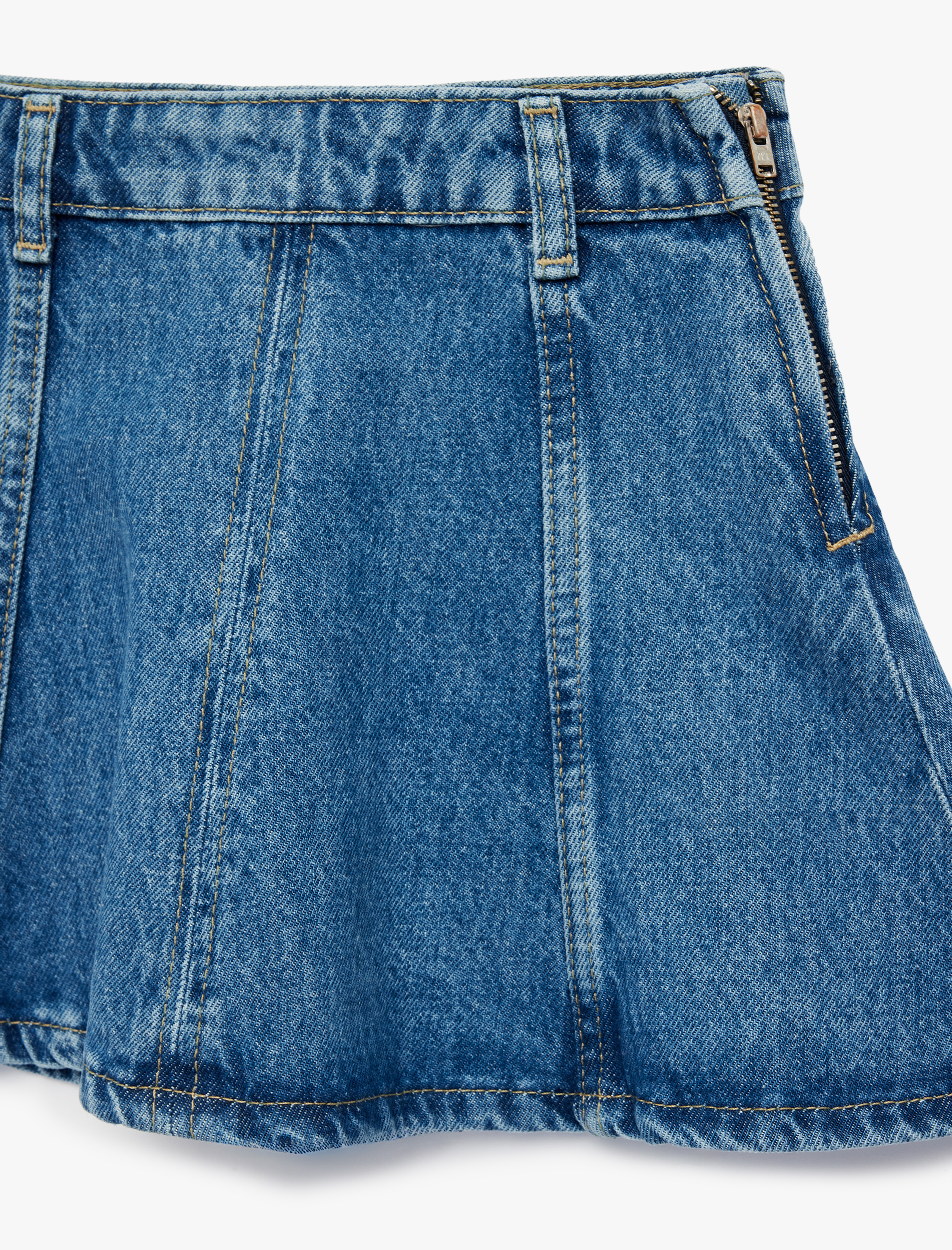  Kız Çocuk Pamuklu A Kesim Denim Etek