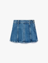 Pamuklu A Kesim Denim Etek