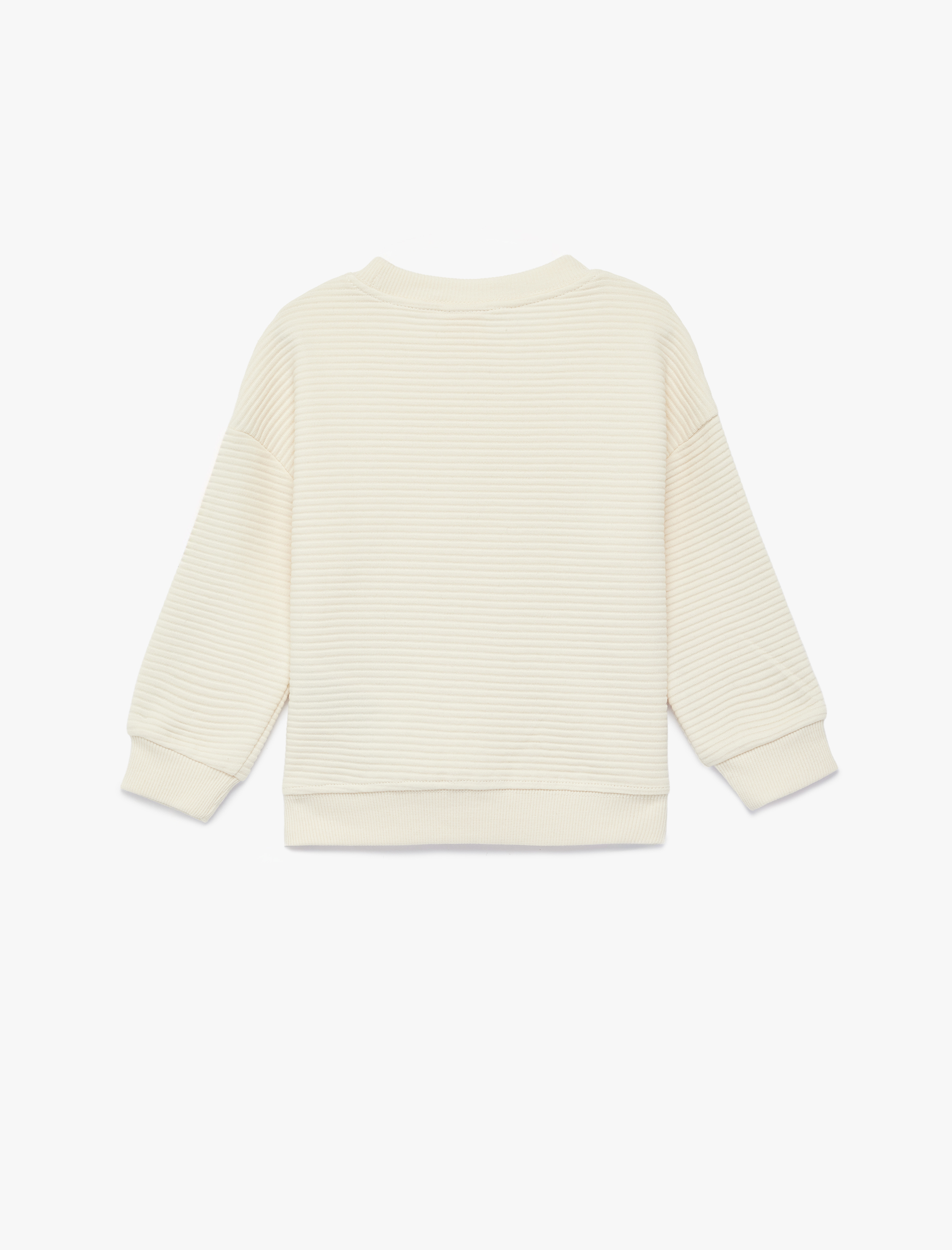  Erkek Bebek Bisiklet Yaka Uzun Kollu Pamuklu Oversize Sweatshirt