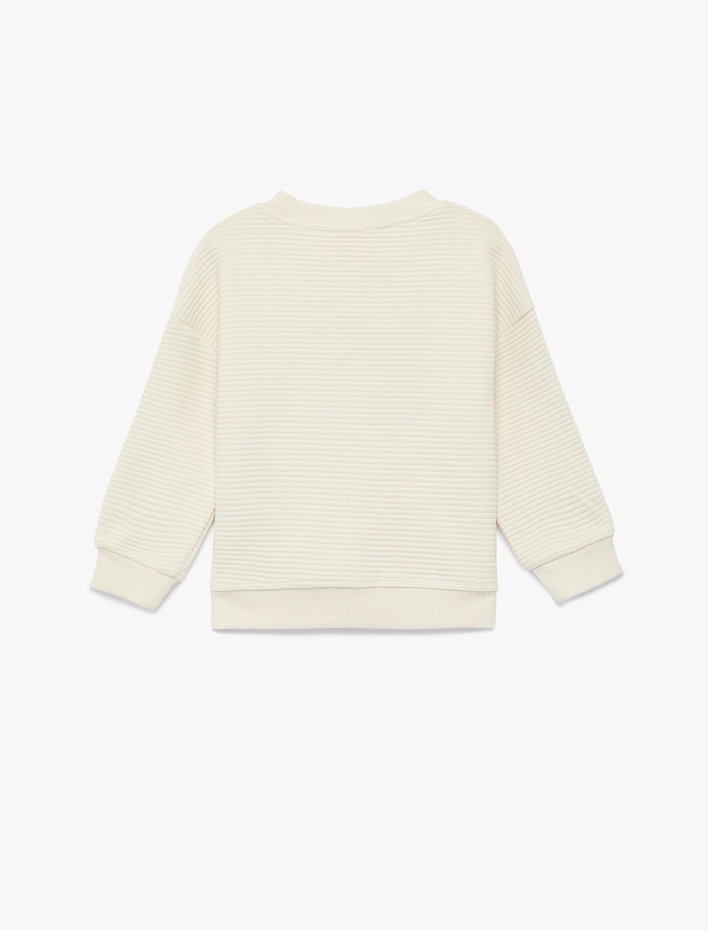 Erkek Bebek Bisiklet Yaka Uzun Kollu Pamuklu Oversize Sweatshirt