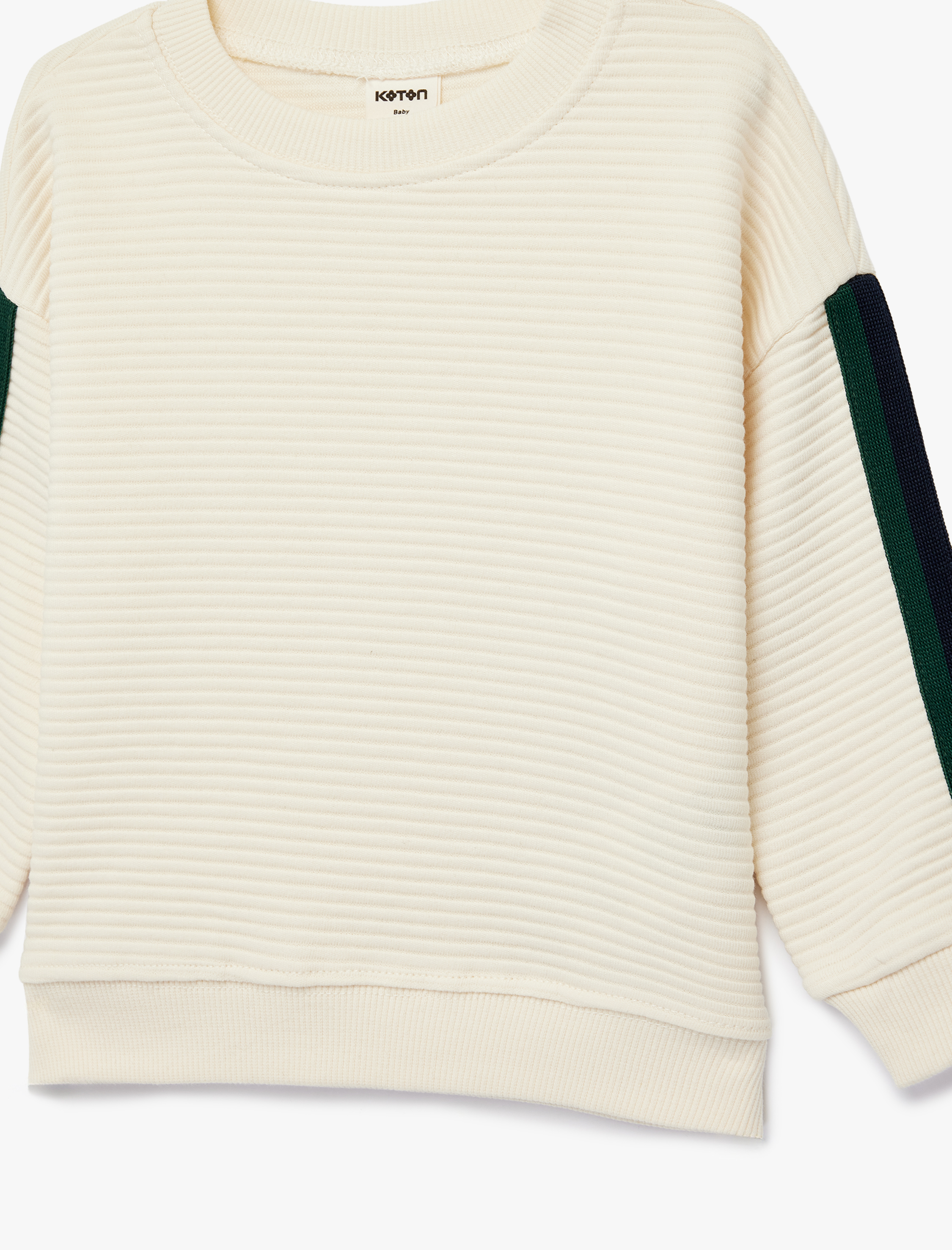  Erkek Bebek Bisiklet Yaka Uzun Kollu Pamuklu Oversize Sweatshirt