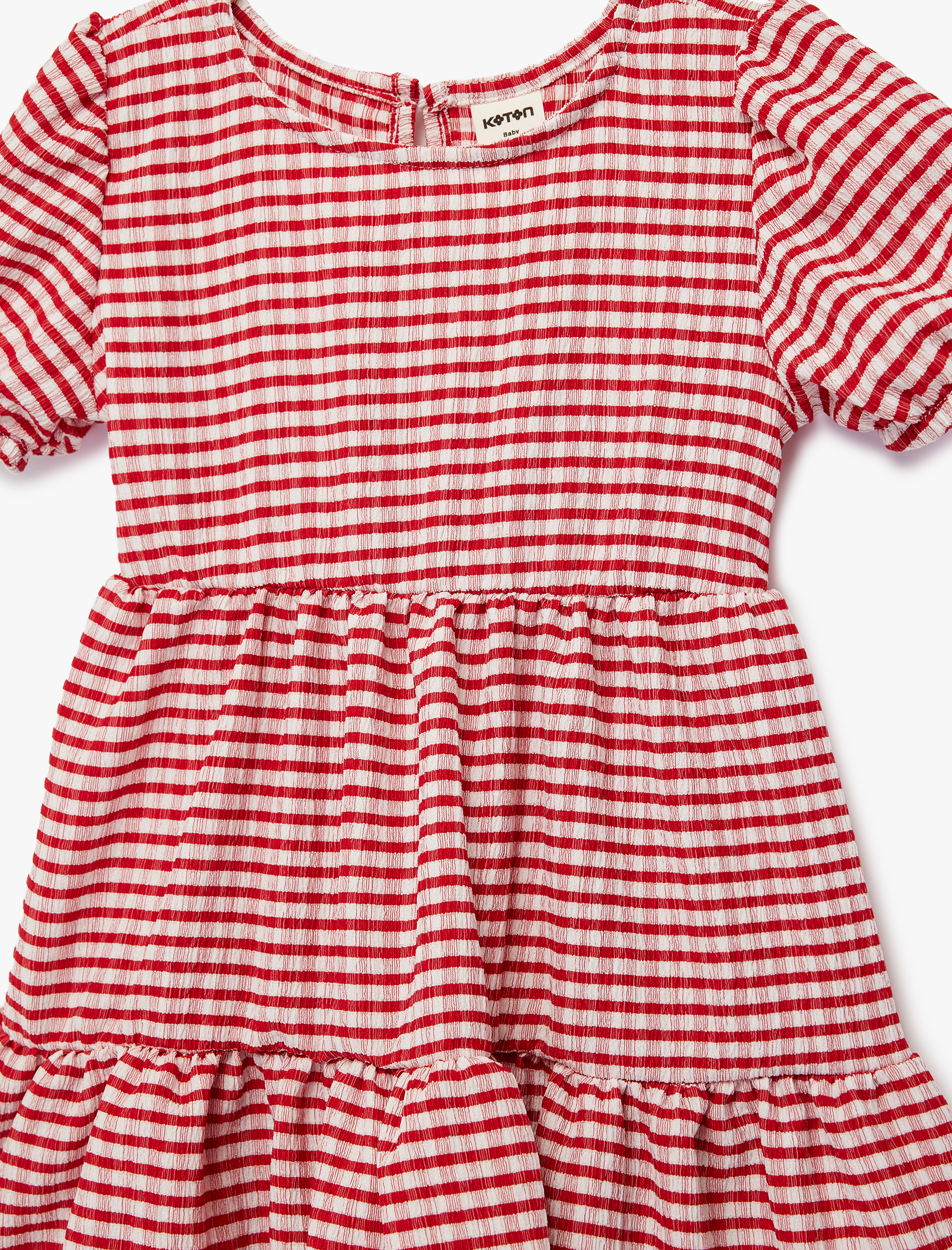  Kız Bebek Kısa Kollu Bisiklet Yaka Pötikareli Elbise