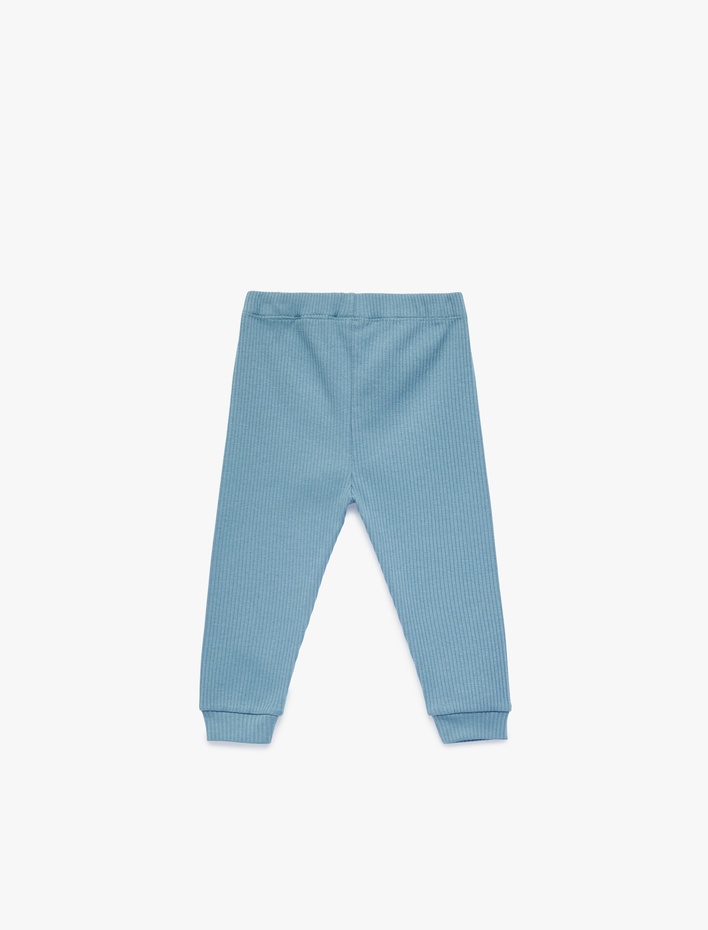 Erkek Bebek Ribanalı Bağcıklı Kaşkorse Eşofman Altı