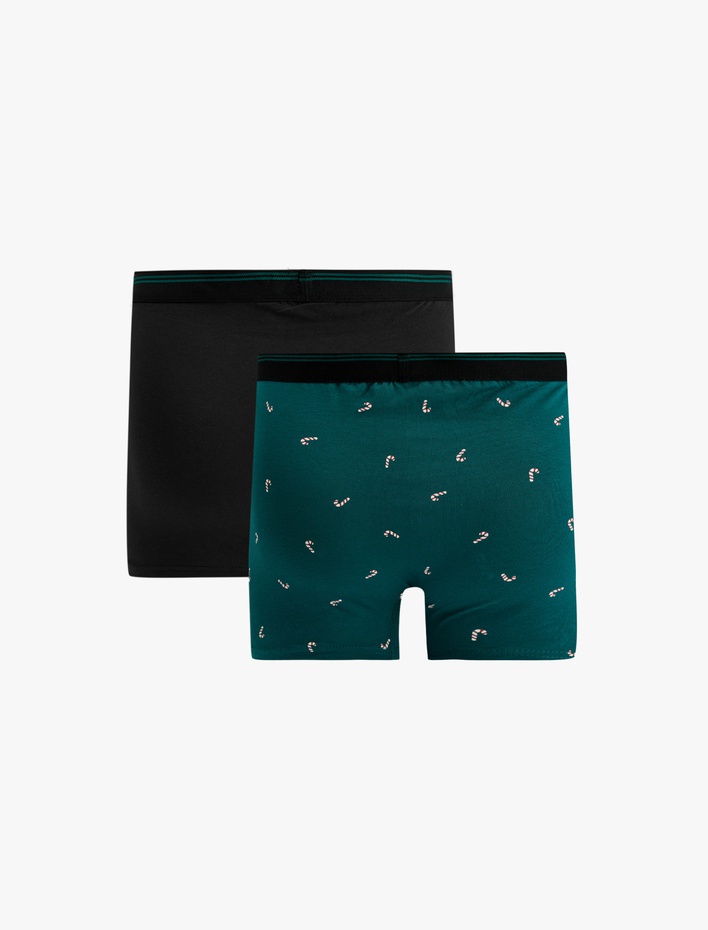  Yılbaşı Temalı Desenli Rahat Kalıp 2'li Boxer Seti