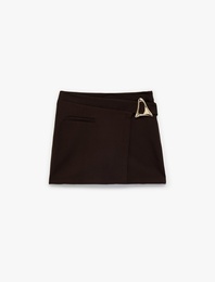 Beli Ayarlanabilir Lastikli Toka Detaylı Şort Etek