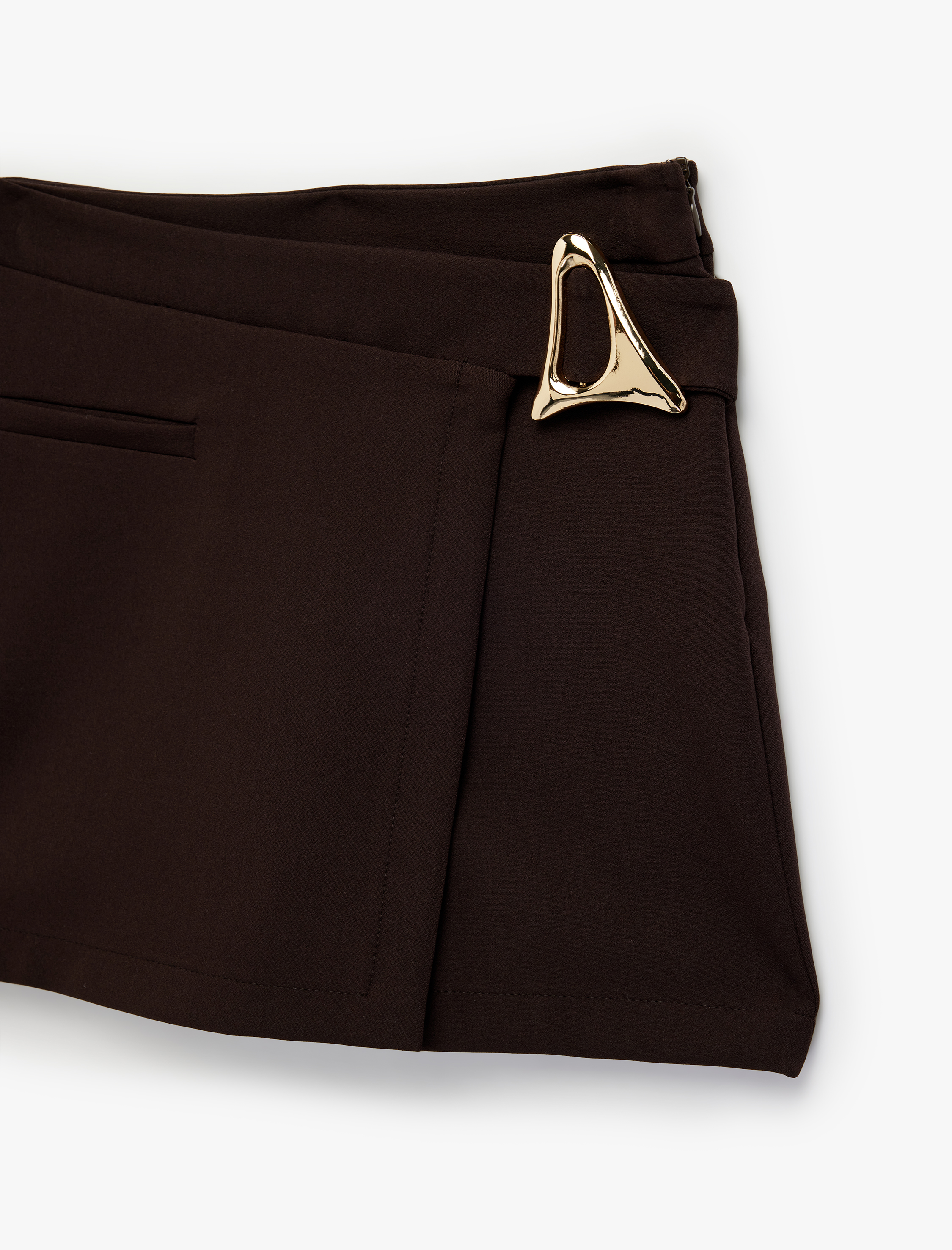  Kız Çocuk Beli Ayarlanabilir Lastikli Toka Detaylı Şort Etek