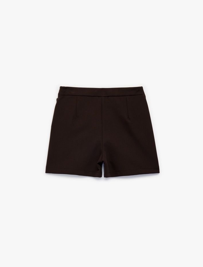 Kız Çocuk Beli Ayarlanabilir Lastikli Toka Detaylı Şort Etek