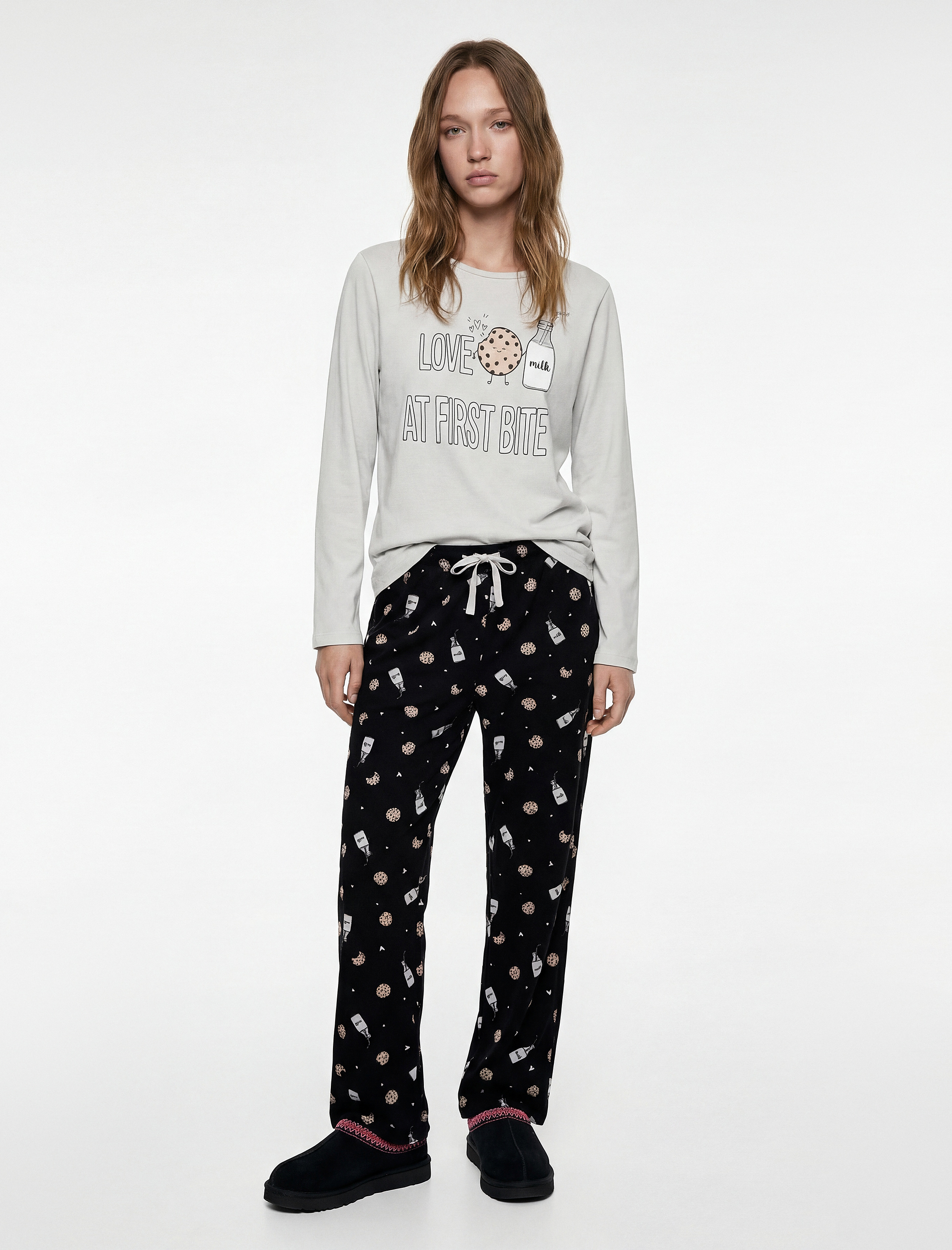   Pamuklu Baskılı Pijama Takımı