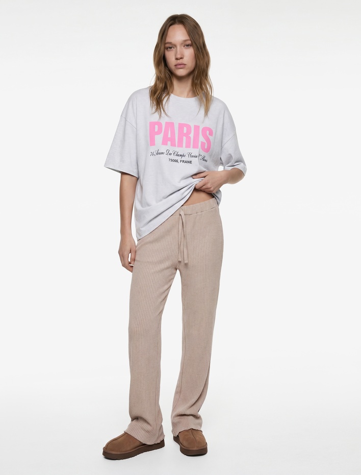  Beli Bağlamalı Rahat Kesim Pijama Altı