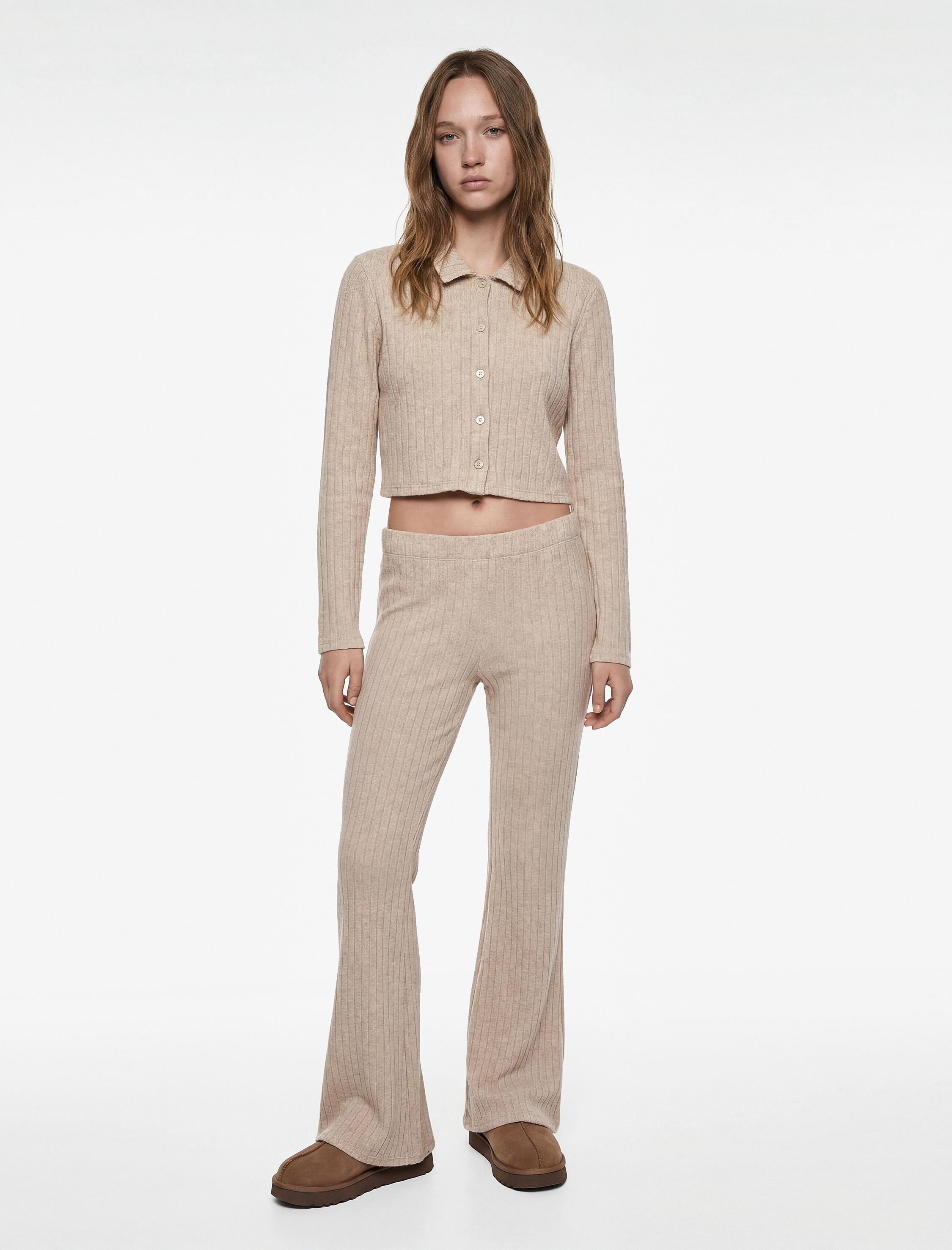   Rahat Kesim Beli Lastikli İspanyol Paça Pijama Altı