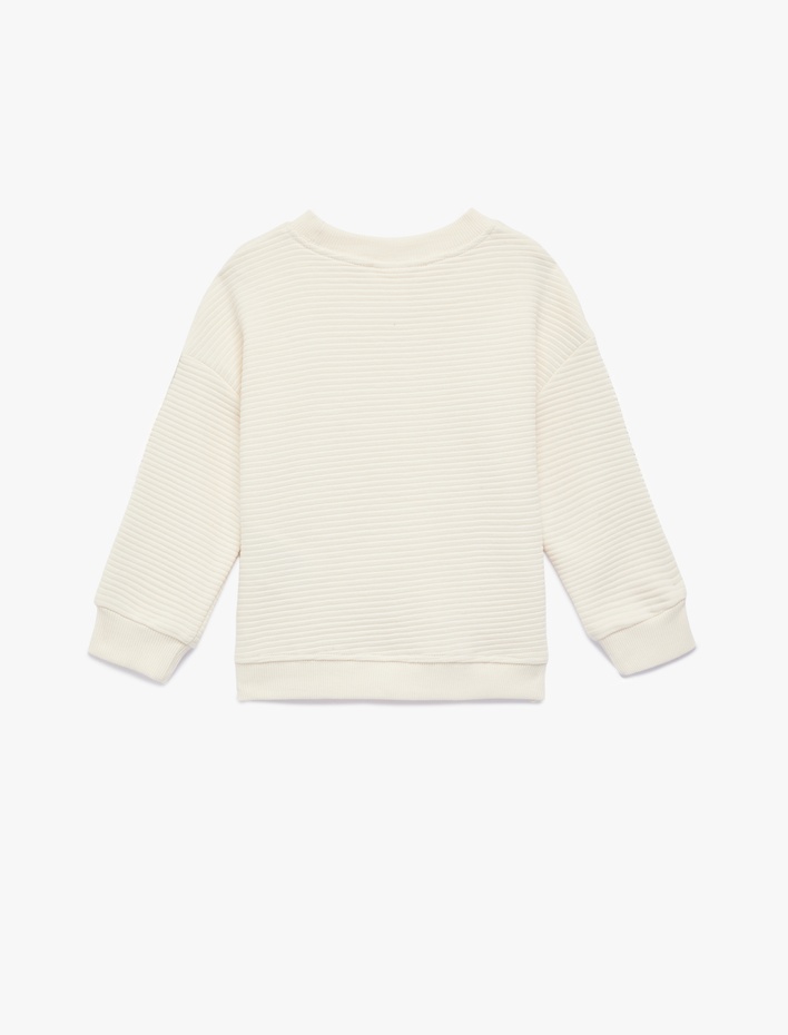 Erkek Bebek Pamuklu Uzun Kollu Bisiklet Yaka Oversize Sweatshirt