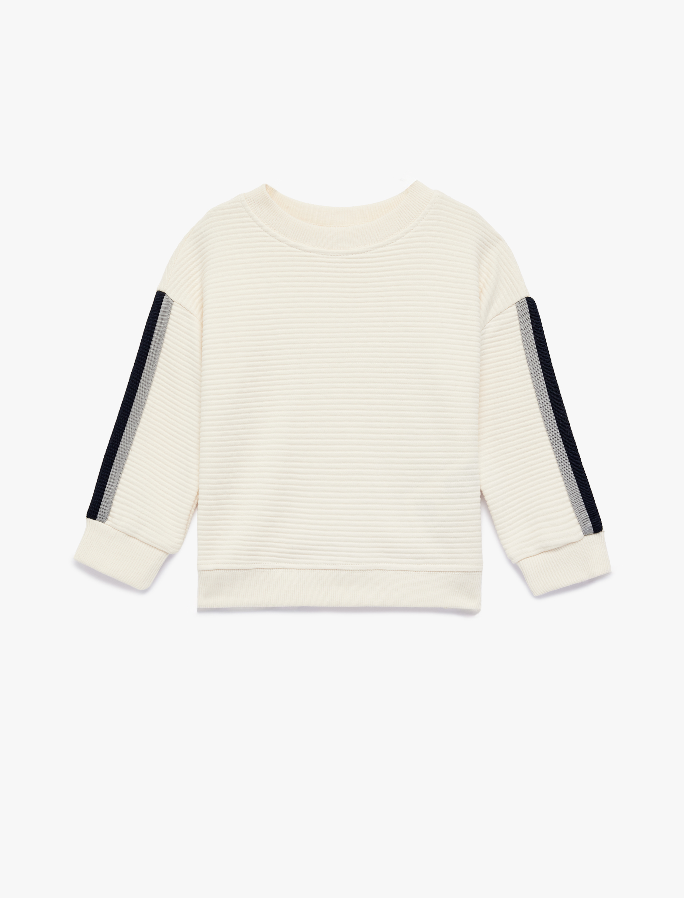  Erkek Bebek Pamuklu Uzun Kollu Bisiklet Yaka Oversize Sweatshirt