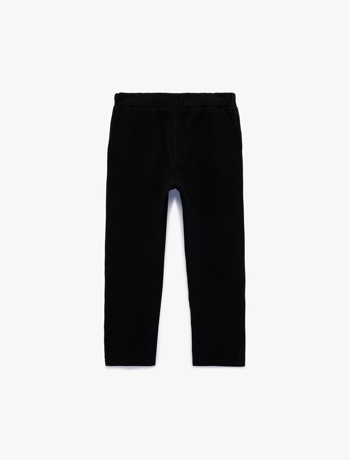 Erkek Çocuk Fermuarlı Cepli Pamuklu Beli Bağcıklı Basic Eşofman Altı