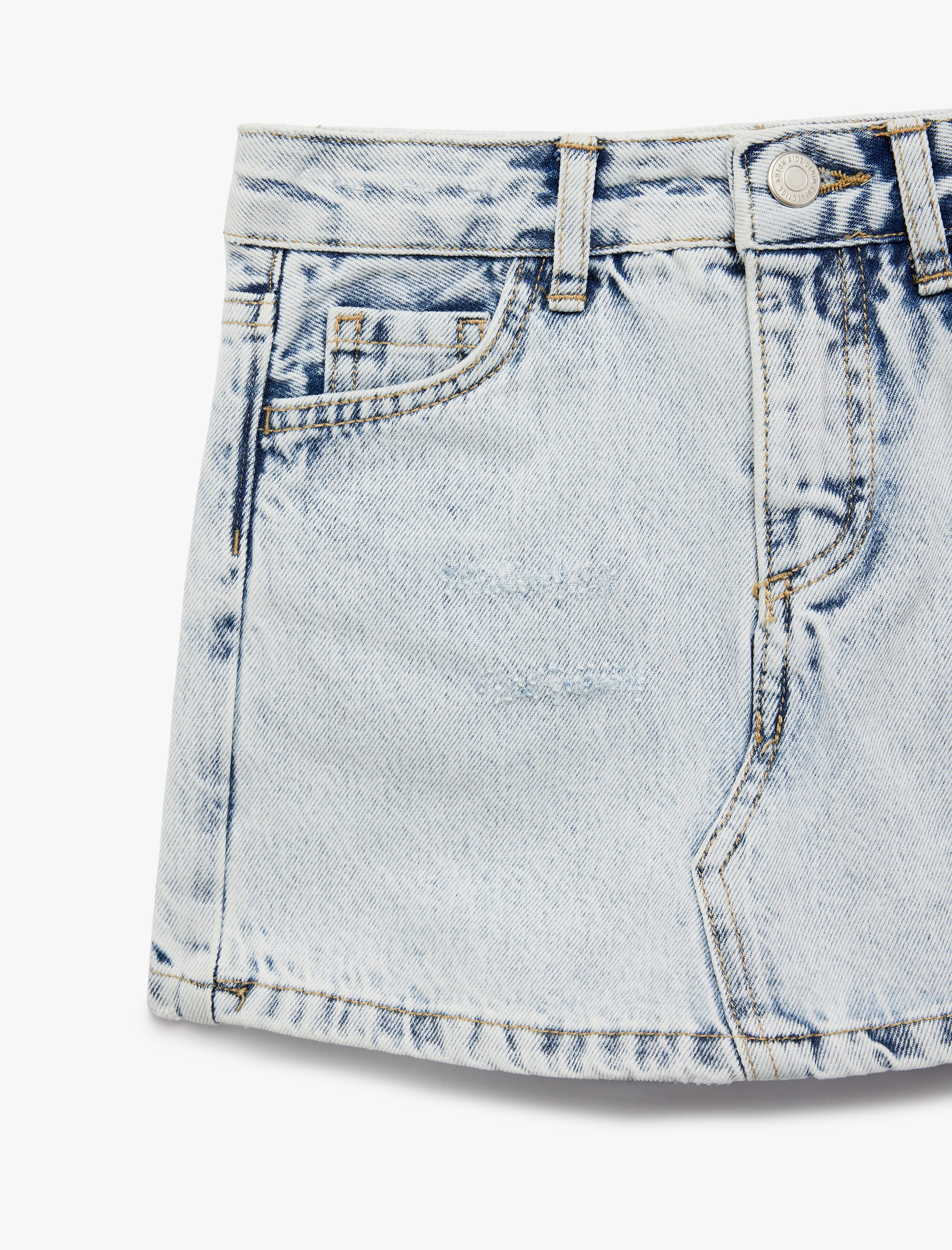  Kız Çocuk Pamuklu Slim Fit Cepli Denim Şort Etek