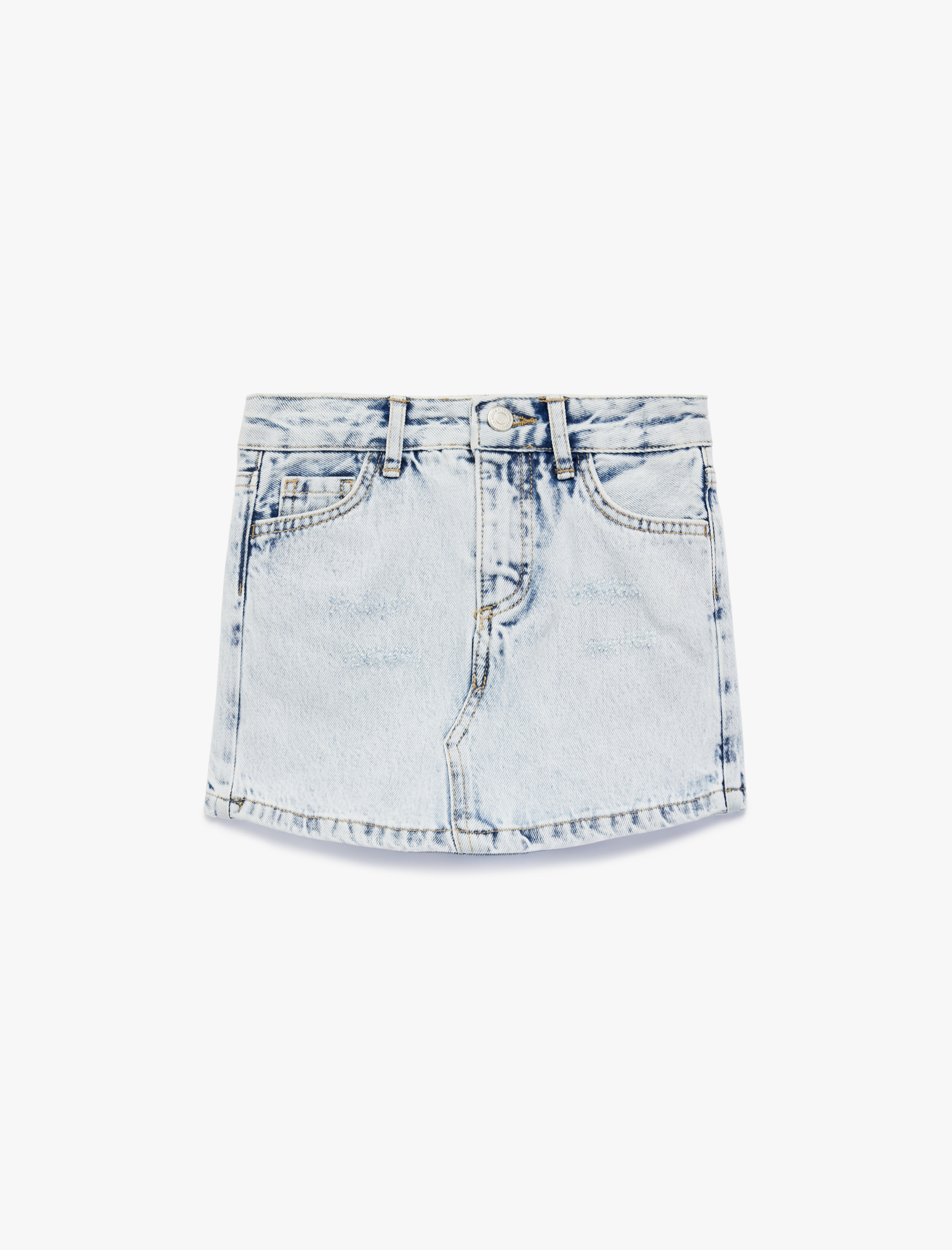  Kız Çocuk Pamuklu Slim Fit Cepli Denim Şort Etek