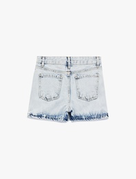 Pamuklu Slim Fit Cepli Denim Şort Etek