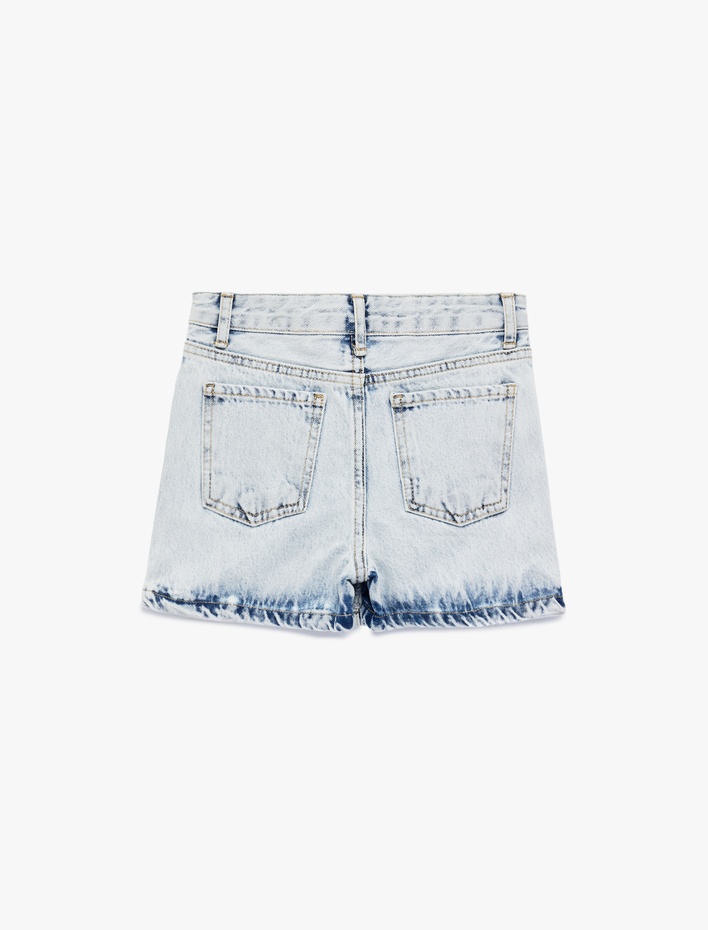 Kız Çocuk Pamuklu Slim Fit Cepli Denim Şort Etek