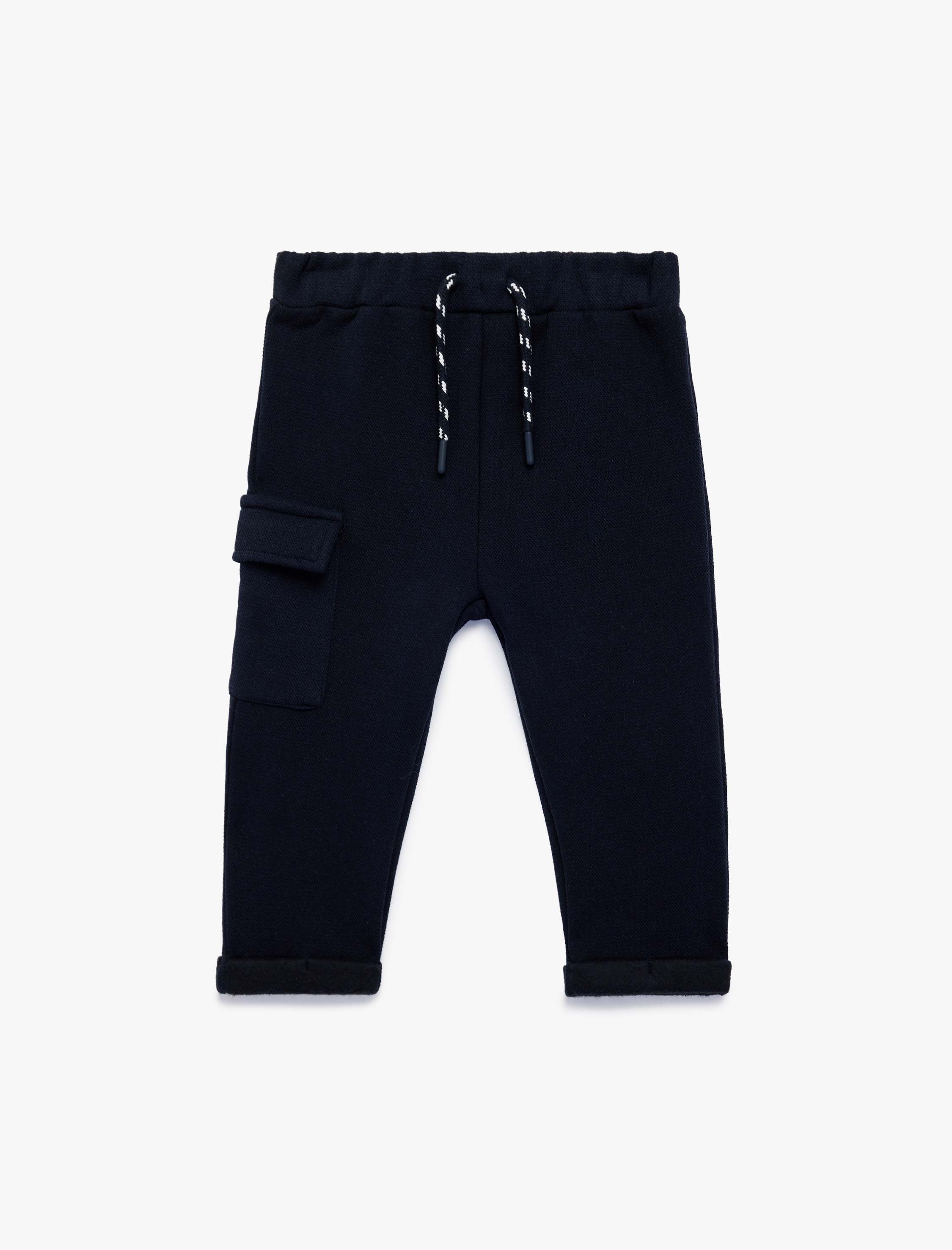  Erkek Bebek Beli Bağlamalı Cep Detaylı Pamuklu Jogger Eşofman Altı
