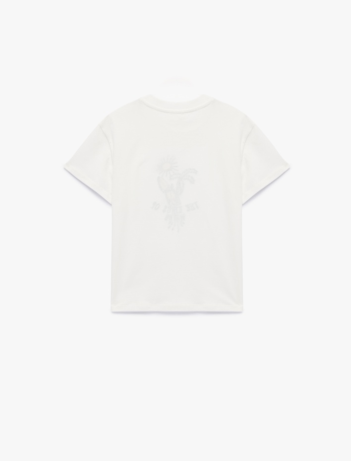 Erkek Çocuk Pamuklu Kısa Kollu Bisiklet Yaka Nakışlı Tişört