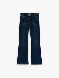 Pamuklu Düşük Bel Dar Kalıp İspanyol Paça Jean Pantolon