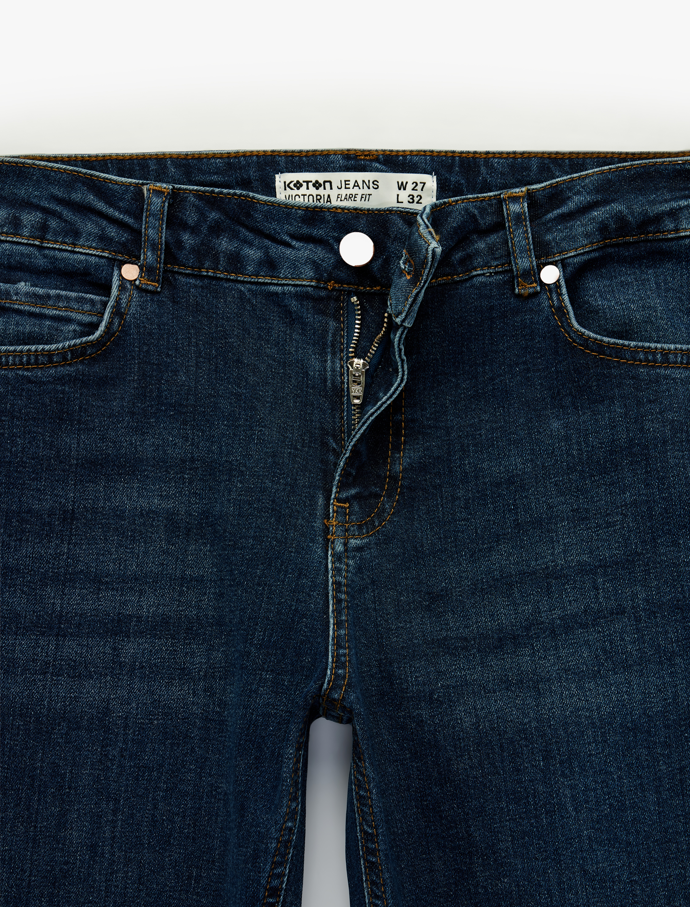   Pamuklu Düşük Bel Dar Kalıp İspanyol Paça Jean Pantolon