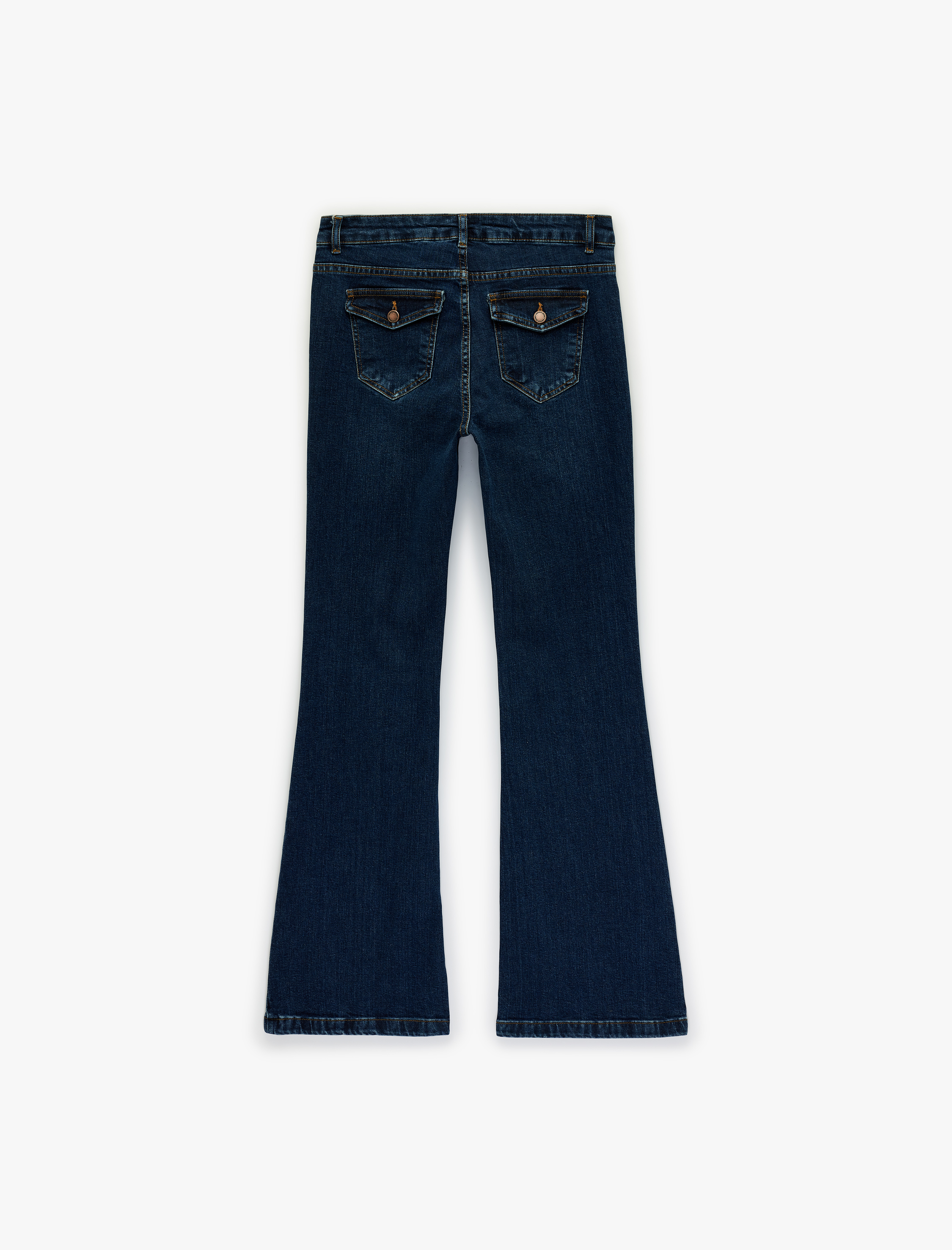   Pamuklu Düşük Bel Dar Kalıp İspanyol Paça Jean Pantolon