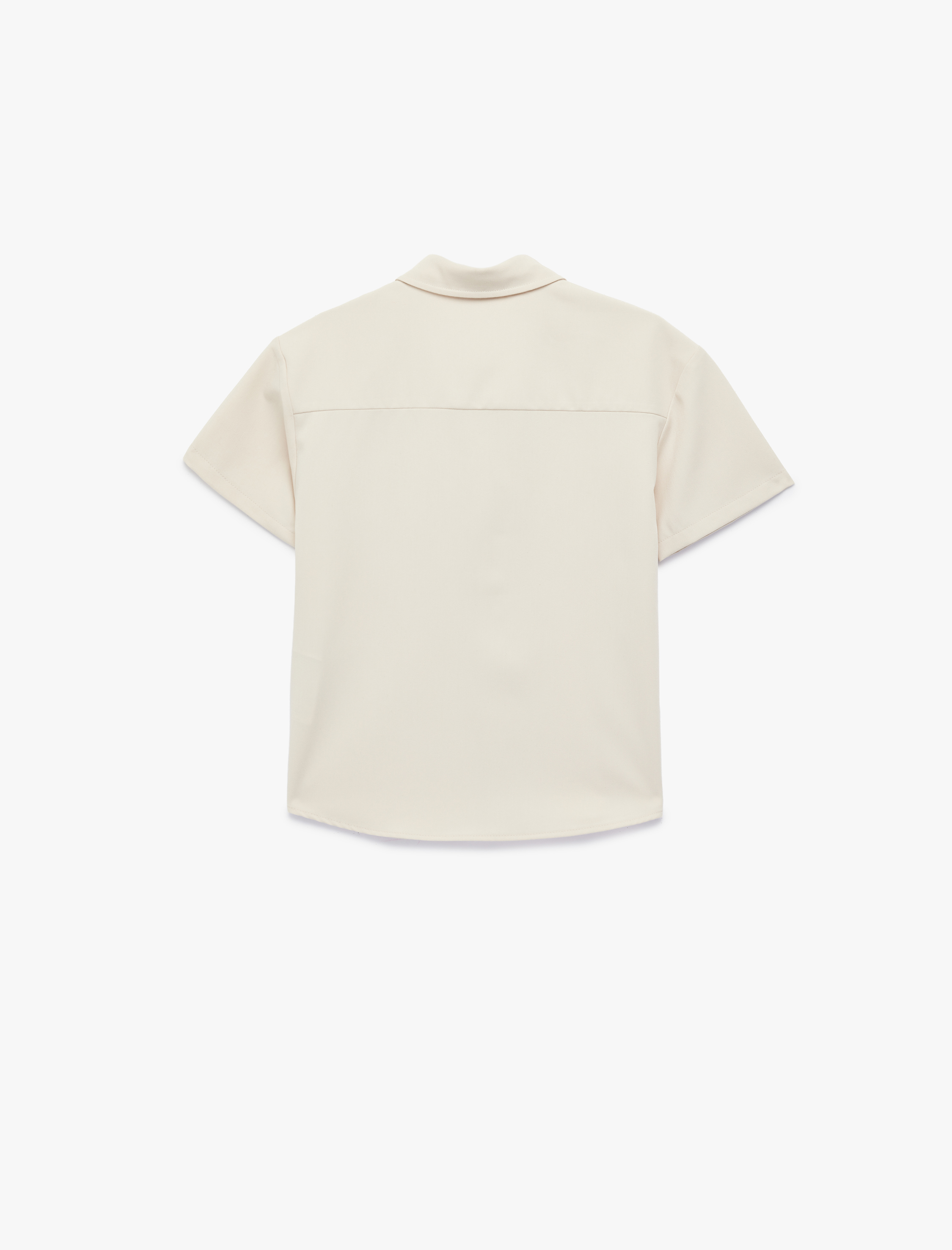  Erkek Çocuk Kısa Kollu Gömlek Yaka Oversize Basic Gömlek