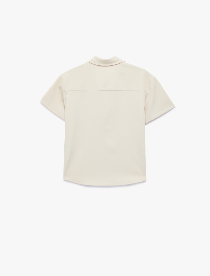 Erkek Çocuk Kısa Kollu Gömlek Yaka Oversize Basic Gömlek