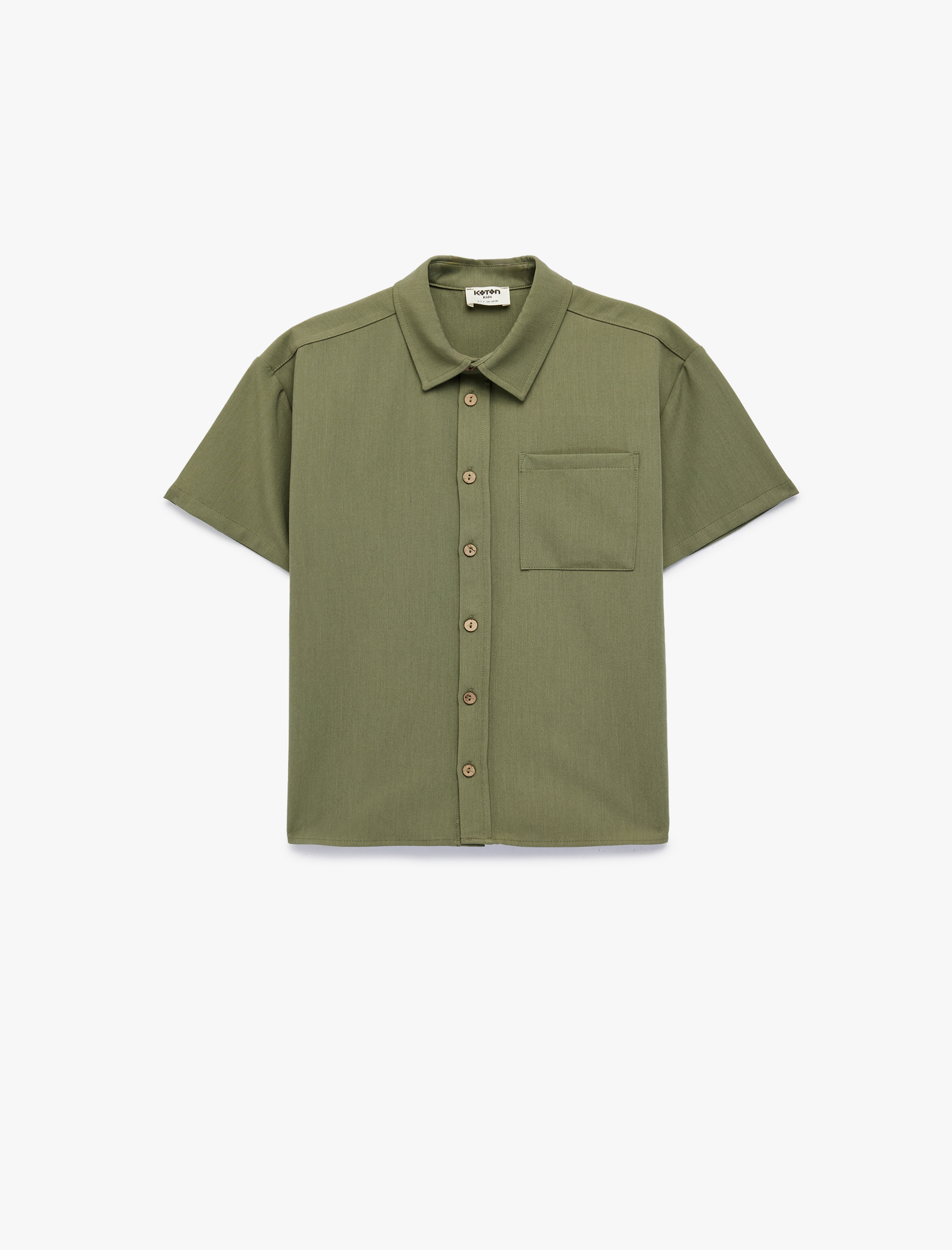  Erkek Çocuk Kısa Kollu Gömlek Yaka Oversize Basic Gömlek