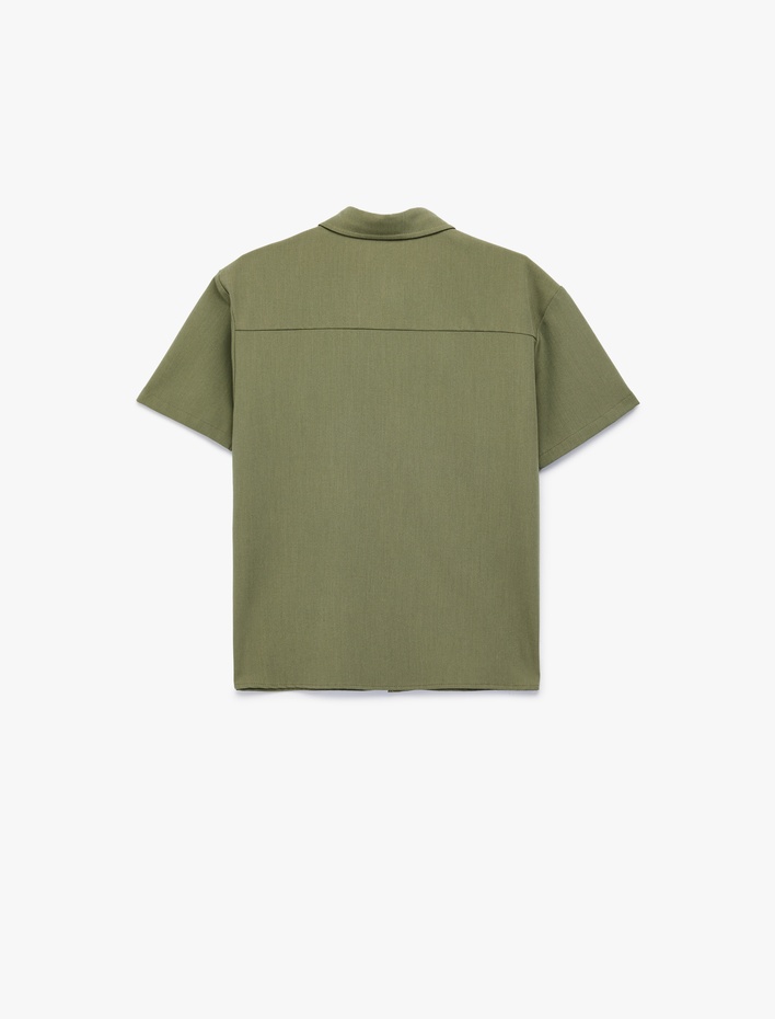 Erkek Çocuk Kısa Kollu Gömlek Yaka Oversize Basic Gömlek