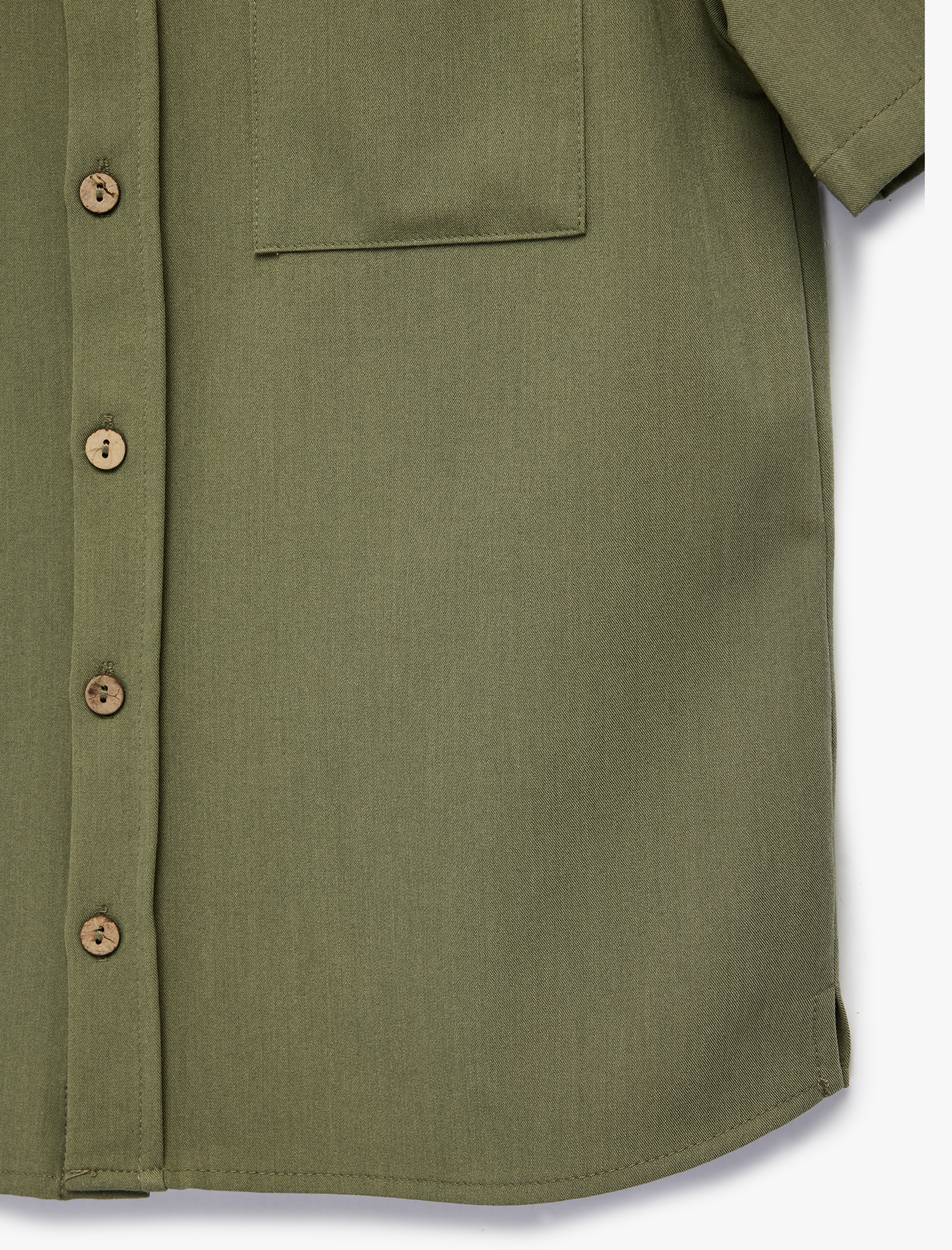  Erkek Çocuk Kısa Kollu Gömlek Yaka Oversize Basic Gömlek