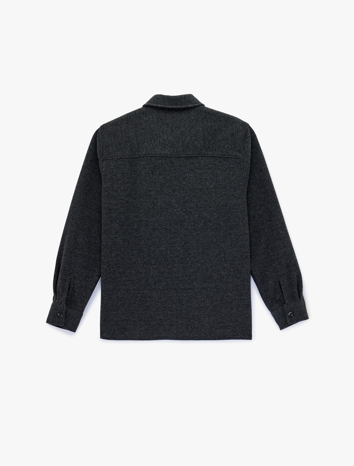  Regular Fit Klasik Yaka Uzun Kollu Kaşe Gömlek