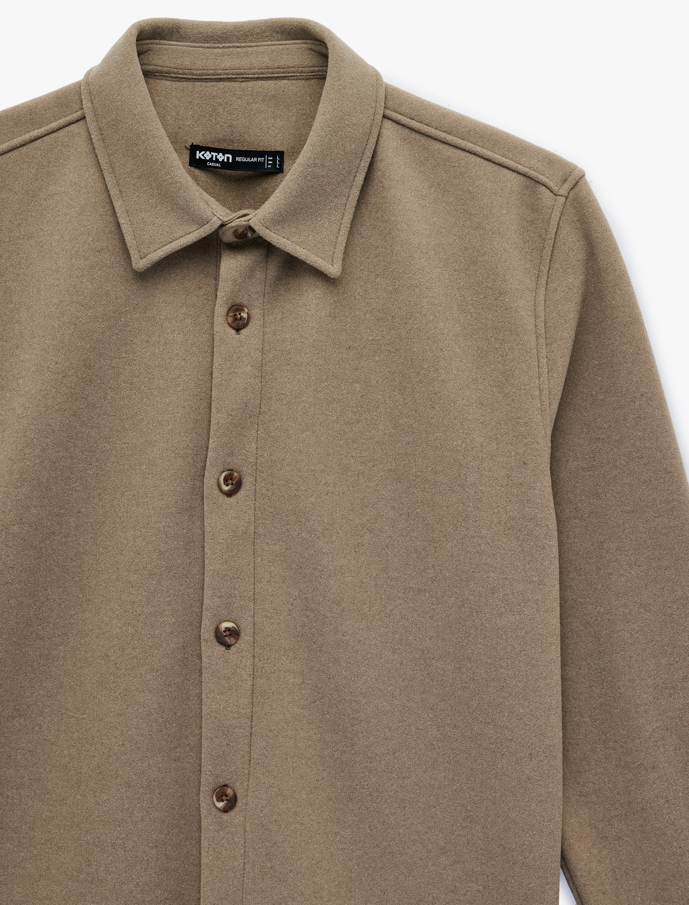   Regular Fit Klasik Yaka Uzun Kollu Kaşe Gömlek