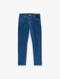 Pamuklu Cepli Normal Bel Slim Fit Jean Pantolon - Brad Jean