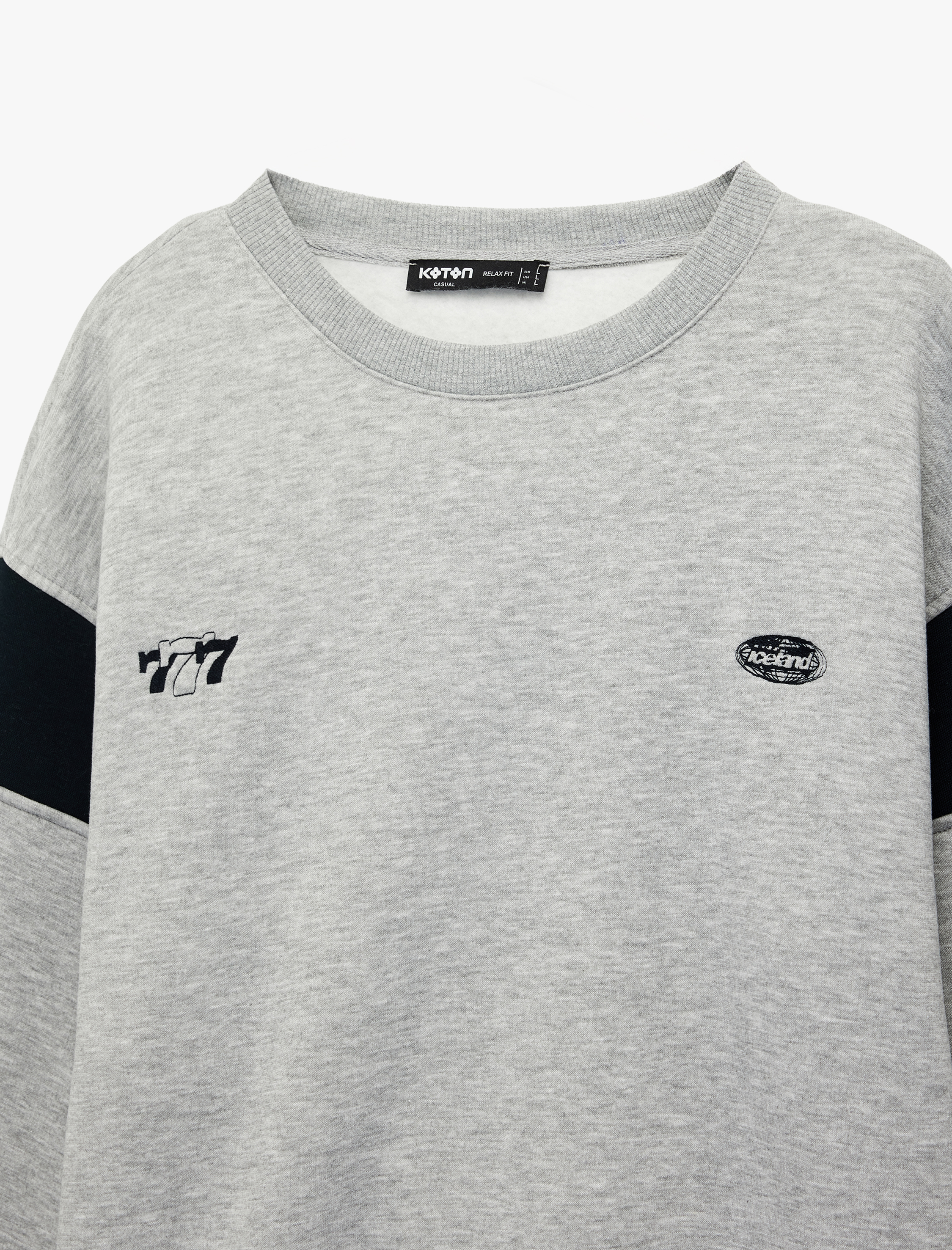   Şardonlu Uzun Kollu Bisiklet Yaka Arkası Baskılı Sweatshirt