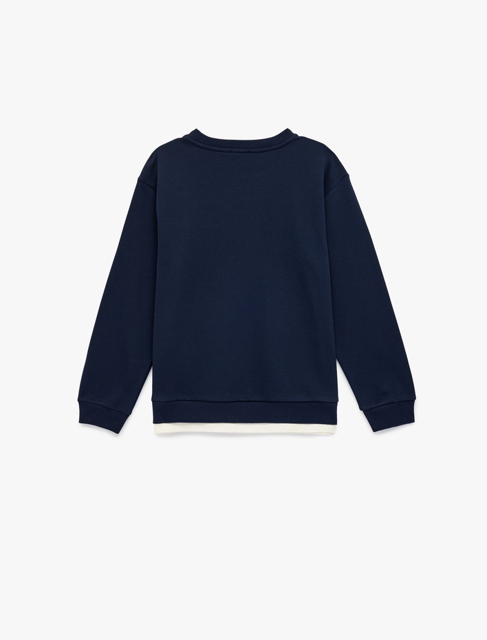 Erkek Çocuk Bisiklet Yaka Uzun Kollu Pamuklu Basic Sweatshirt