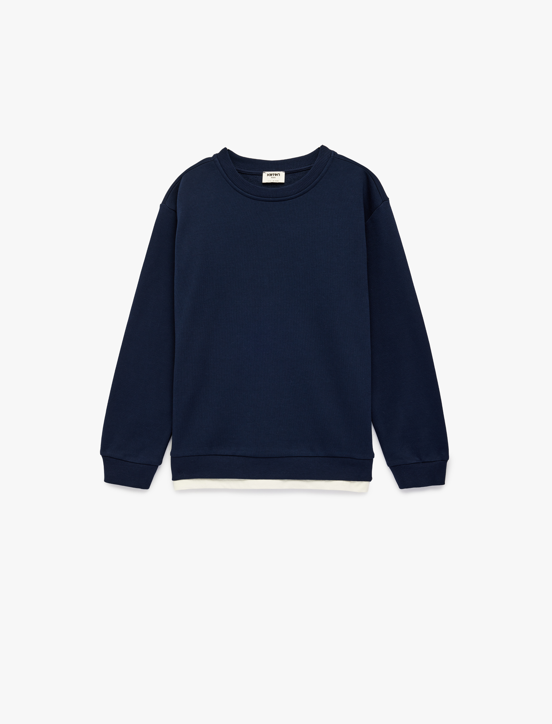  Erkek Çocuk Bisiklet Yaka Uzun Kollu Pamuklu Basic Sweatshirt