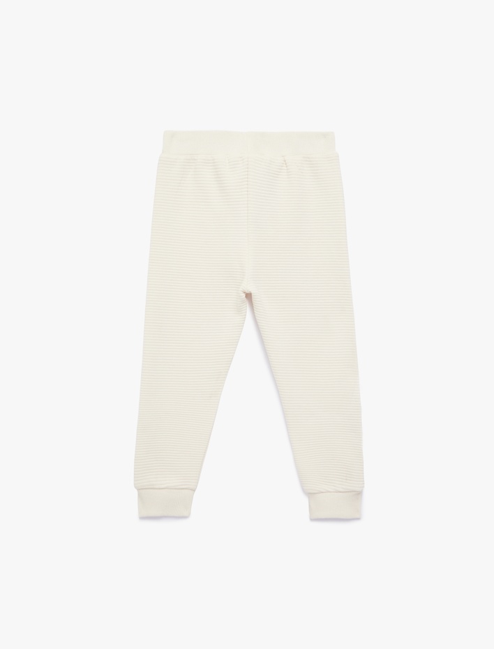 Erkek Bebek Pamuklu Şerit Detaylı Beli Bağcıklı Jogger Eşofman Altı