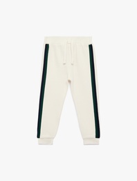 Pamuklu Şerit Detaylı Beli Bağcıklı Jogger Eşofman Altı