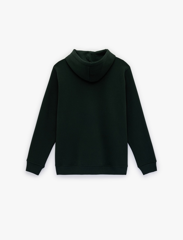  Şardonlu Uzun Kollu Basic Kapşonlu Sweatshirt