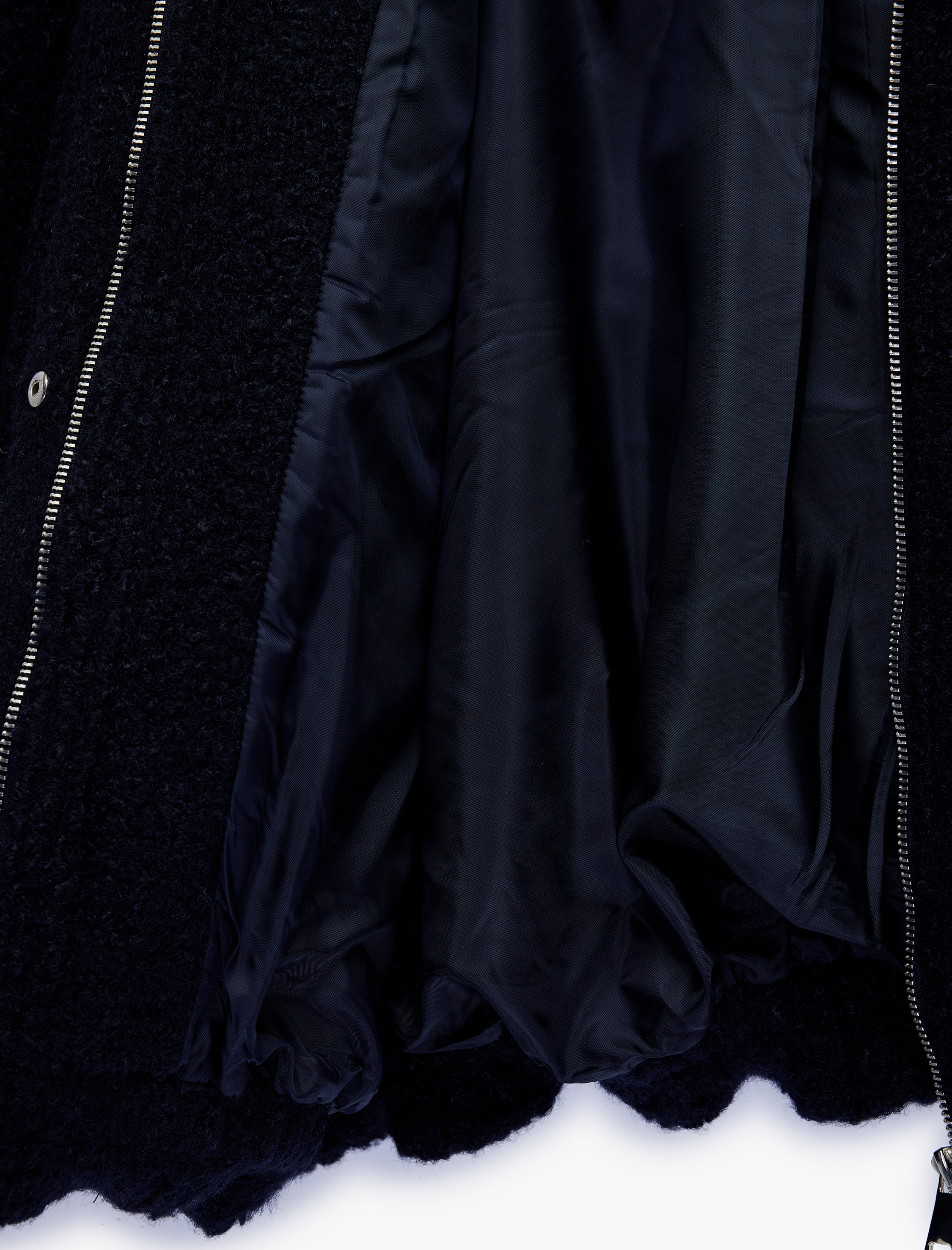   Uzun Kollu Cepli Çıtçıt Düğmeli Gömlek Yaka Buklet Kumaş Crop Kaban