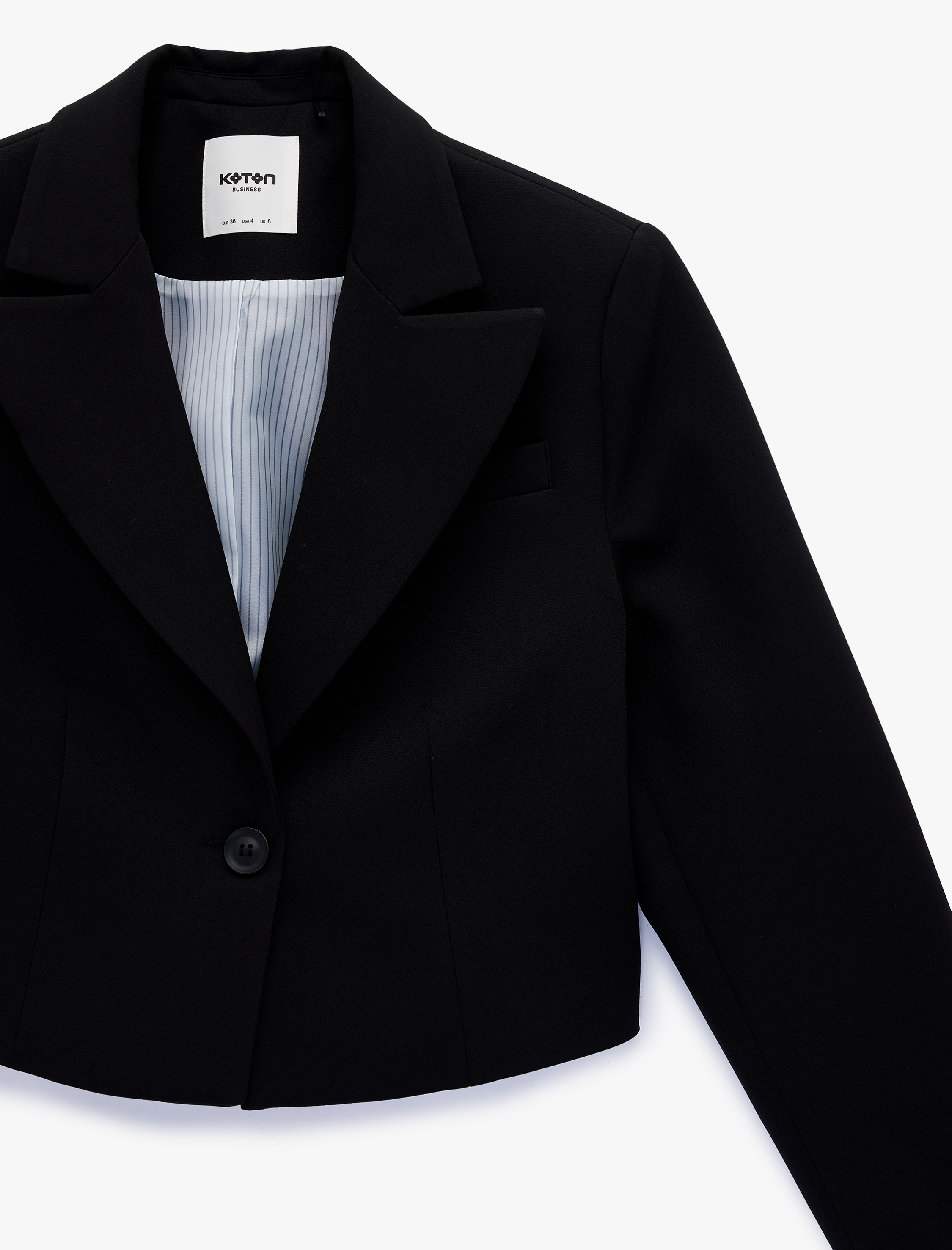   Regular Fit Uzun Kollu Crop Blazer Ceket