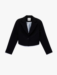 Regular Fit Uzun Kollu Crop Blazer Ceket