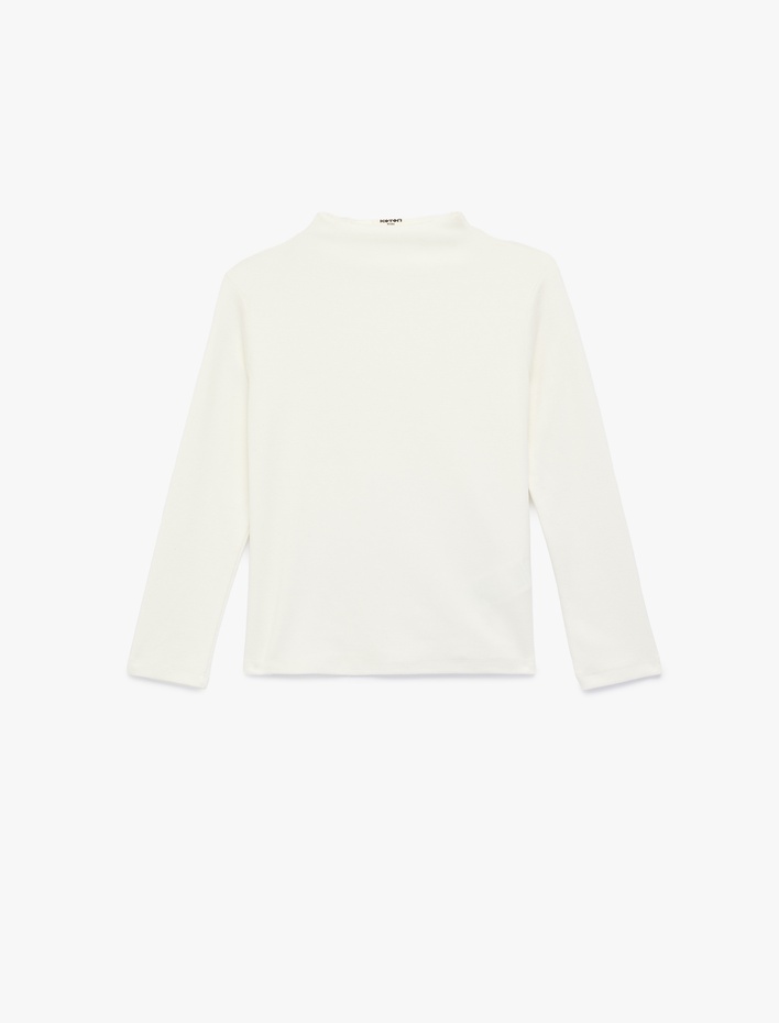 Kız Çocuk Modal Karışımlı Uzun Kollu Dik Yaka Basic Tişört